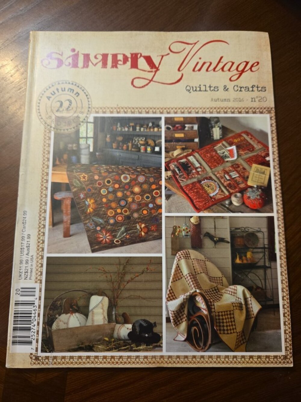 Simply Vintage Autumn 2016 Magazine Quilts & Crafts #20